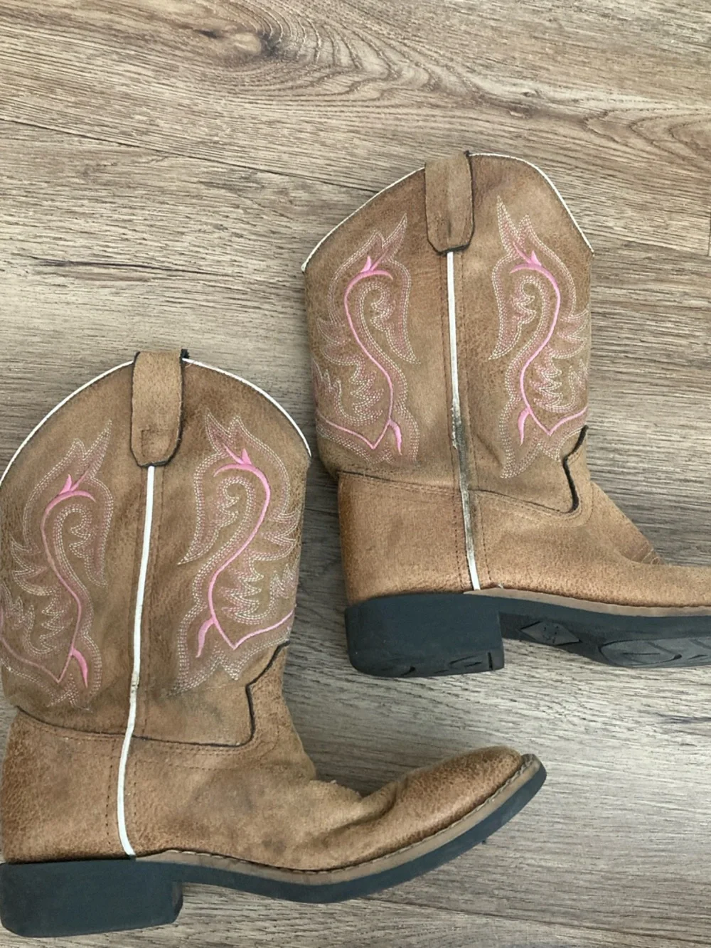Old West Tan Suede embroidered Western Boots Sz 2